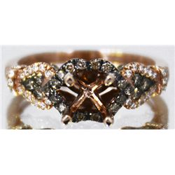 14kt Rose Gold Diamond Semi Mount