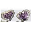 Image 1 : Diamond Ruby Heart Shaped Earrings