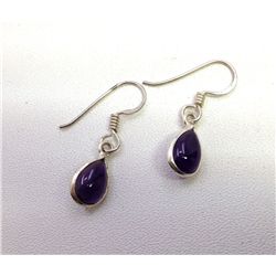 Sterling Silver .925 Vintage Amethyst Earrings