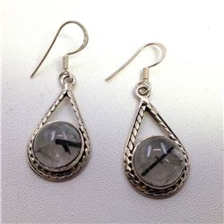 Sterling Silver .925 Rutilated Quartz Earrings