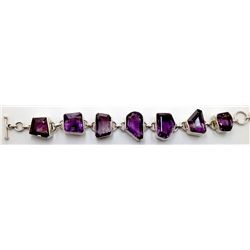 Sterling Silver .925 Amethyst Bracelet