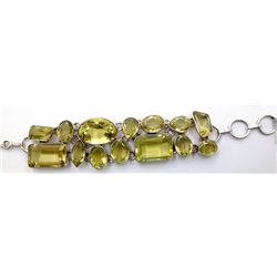 Sterling Silver .925 Vintage Yellow Quartz Bracelet