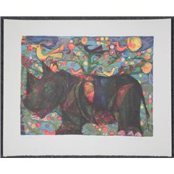 Judith Bledsoe Signed Art Proof Print George The Rhino