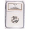 Image 1 : 1962 WASHINGTON QUARTER, NGC MS-64