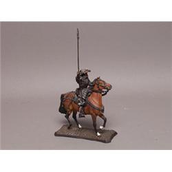 Painted Lead Figure Mounted Lanceman 
