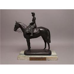 Bronze Patinated Composition Equestrienne Queen Elizabeth