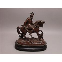 Patinated Metal Figural Sculpture of Vercicetorix