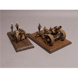 Two WW I Painted Metal Artillery Groupings