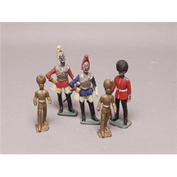 Five Various Metal Soldiers 