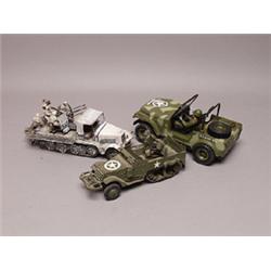 Three Painted Plastic Military Vehicles