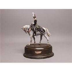 Large Painted Metal Figure, Mounted Hussan