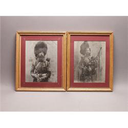 Two Photographic Prints of 19th C. Soldiers