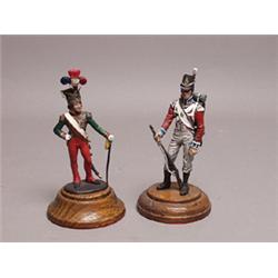 Two Painted Metal Miniature Infantrymen