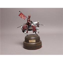 Painted Metal Figure samurai On Horseback