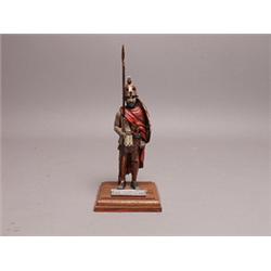 Greek Hoplite 500 B.C. Painted Metal Figure