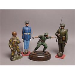 Four Painted Plastic American Figures