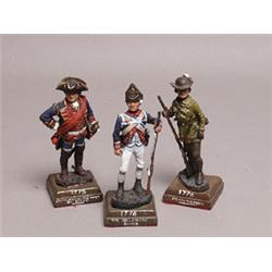 Three American Revolutionary Painted Metal Fils