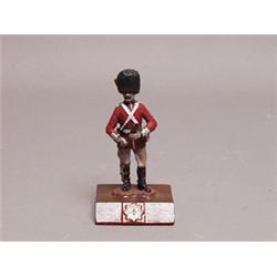 Painted Metal Figure British Calvaryman With Crop