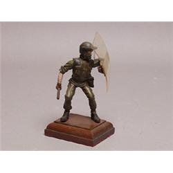 Painted Metal Riot Policeman on Stand
