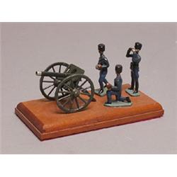 Four Piece Russian Artillery Group Painted Metal