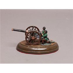 Three Piece English Artillery Group Painted Metal