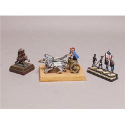 Three Painted Metal Miniature Groupings