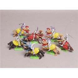 Group of Seven Britains Deetail Mounted Knight Figures