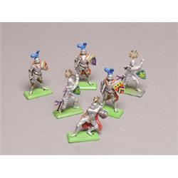 Group of Six Britains Deetail  Figures Knights on Foot