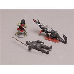 Three Metal Miniature Figures