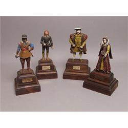 Four Painted PLastic Figures British Royalty