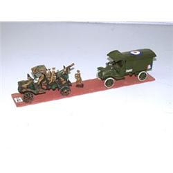 Group of Two Old Metal WWI Military Vehicles 