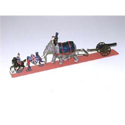 Painted Plastic Raj Elephant Cannon & 3 Figures