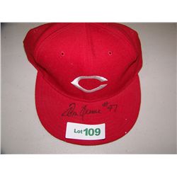 TOM HUME HAND SIGNED CINCINATTI REDS BASEBALL HAT