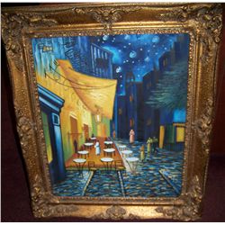 VINCENT VAN GOGH (STYLE OF) ORIGINAL OIL ON CANVAS PAINTING. ORNATELY FRAMED  32T X 26W