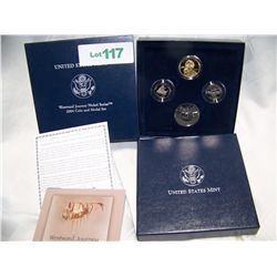 UNIQUE U.S MINT PROOF SET WESTWARD JOURNEY 2004 NICKEL & DOLLAR SET W/ C.O.A