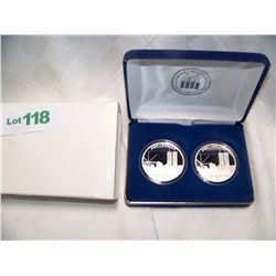 NATIONAL COLLECTORS MINT "FREEDOM TOWER" SET OF SILVER ENHANCED DOLLARS "NEVER FORGET"