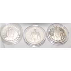 (3X$) U.S PROOF SILVER WASHINGTON COMMEMORATIVE HALVES, 1982