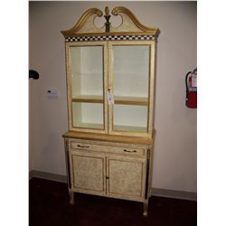 ANTIQUE, REPAINTED FRENCH CURIO CABINET