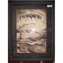 SALVADOR DALI ORIGINAL SEPIA ON PAPER, 1941  W/ MUSSEE D'ORSAY CERTIFICATION NOV. 1958