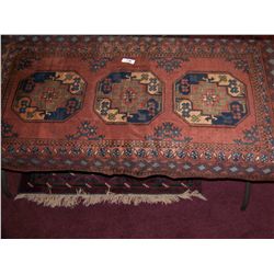 GORGEOUS ANTIQUE HAND WOVEN AFGHAN WOOL RUG 66 X 40