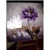Image 1 : "PURPLE FLOWER" POP ART ORIGINAL OIL ON CANVAS PAINTING