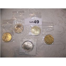 (5X$) NEVADA CASINO TOKENS