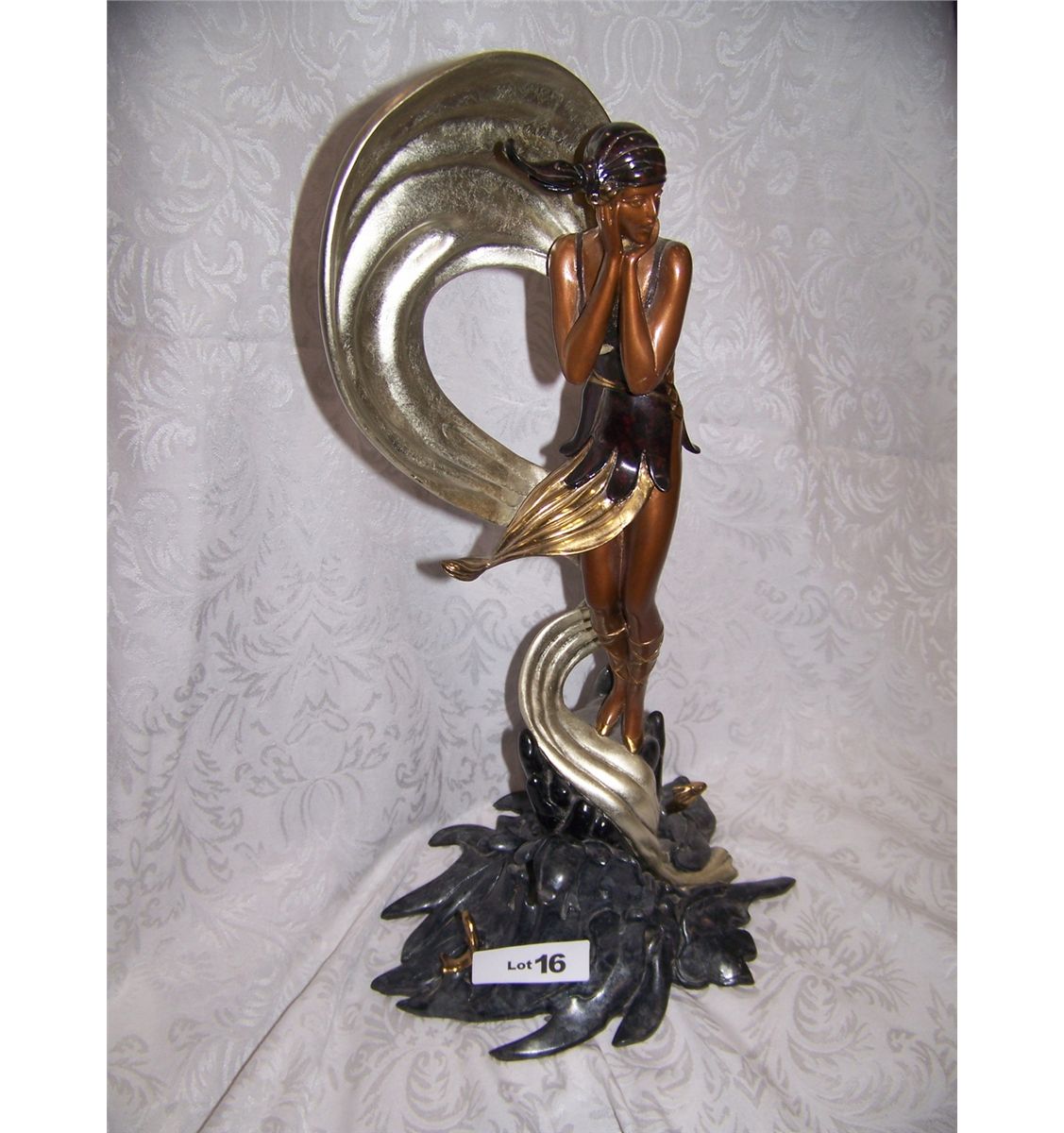 ERTE ORIGINAL BRONZE SCULPTURE "STRANDED" 44/375 PUBLISHED BY CHALK