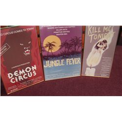 LOT OF (3) FRAMED CLASSIC MOVIE POSTERS INCLU: JUNGLE FEVER, DEMON CIRCUS, KILL ME TONIGHT