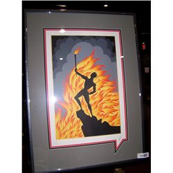 ERTE "FIRE "  ORIGINAL SERIGRAPH ON PAPER HAND SIGNED LOWER RIGHT #115/175. FRAMED