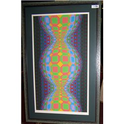 VICTOR VASARELY "KABBA II" LIMITEED EDITION SERIGRAPH #90/ 250 FRAMED 46T X 30W