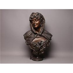 19th C. Continental Bronzed Metal Figure of a Lady