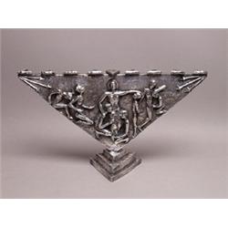 Art Deco Silvered Bronze Menorah