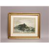 English Watercolor Landscape Initialled