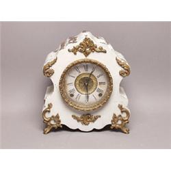 Ornate Wood Clock Painted White